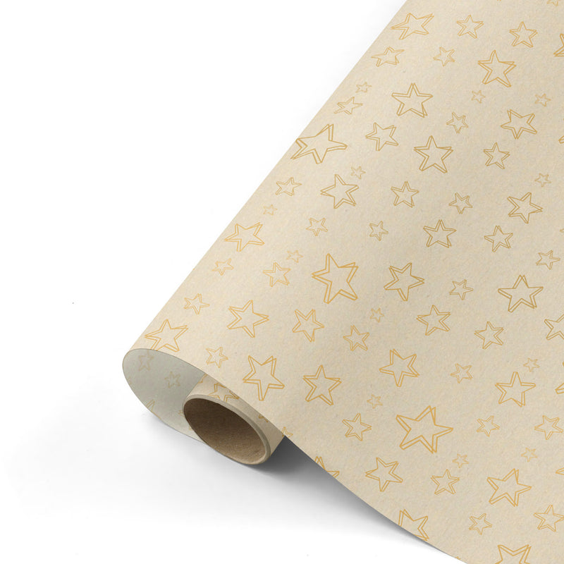 Super Stars Paperwise/Goud Cadeaupapier 50 x 300 cm