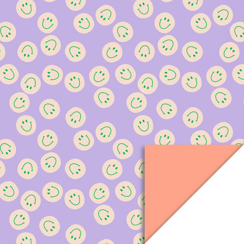 Smile Lilac - Salmon Cadeaupapier 70 x 300 cm